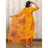 Indian Pakistani Art Silk Salwar Kameez Bollywood Women Kurti Pant Dupatta Set