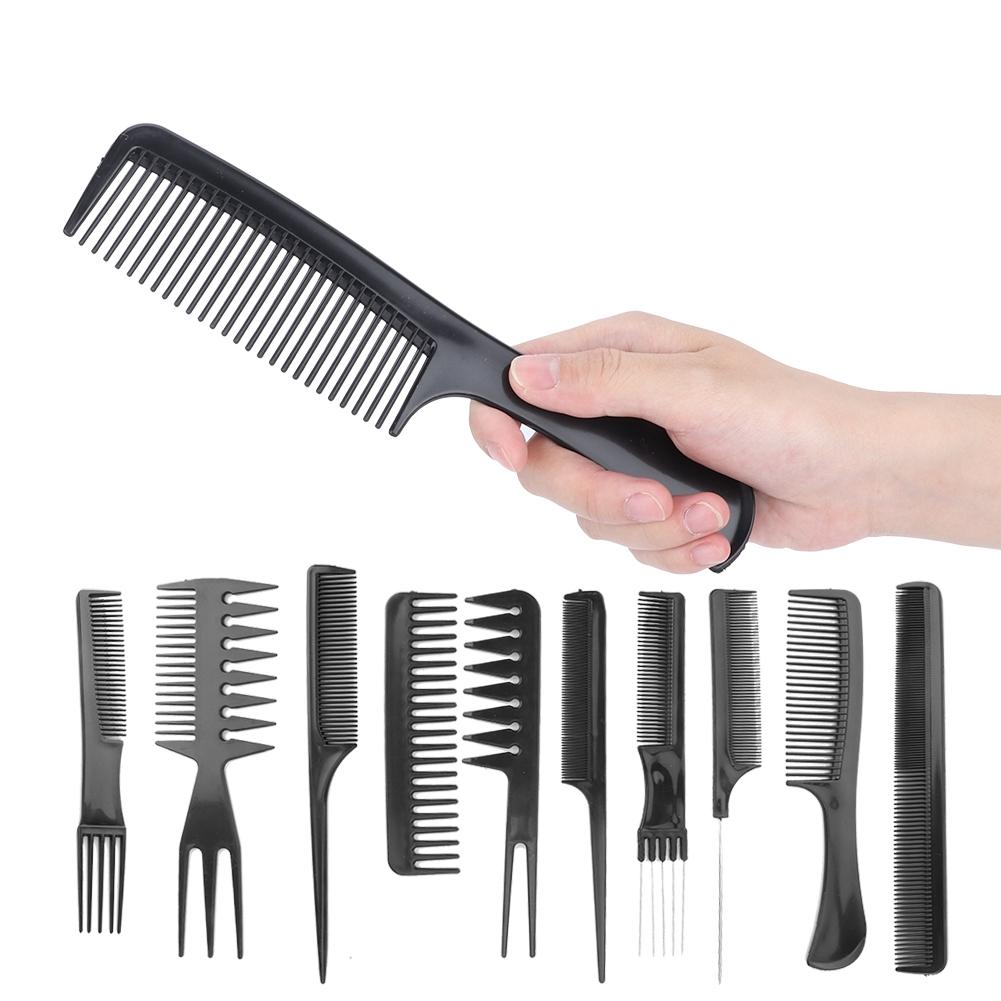 10pcs   Set Professional Hair Styling Combs Salon Barber Combs for Different Functions