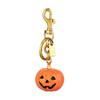 Halloween Pumpkin Keychain with Skull Pendant Metal Key Holder Clip Durable Keyring for Keys and Bags Halloween Accessories