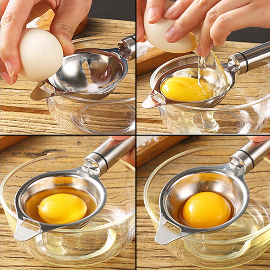 1PC Stainless Steel Egg Separator and Yolks Divider Filter Strainer for Egg Whites and Yolks Kitchen Gadget Tools