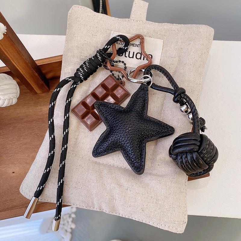 Yogodlns PU Leather Five Pointed Star Mini Backpack Hanging Handbag Pendant Bag Pendant Bags Accessories