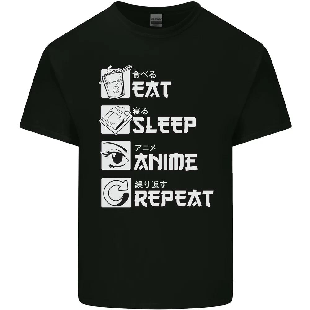 Eat Sleep Anime Repeat Unisexs Light Cotton TShirt S