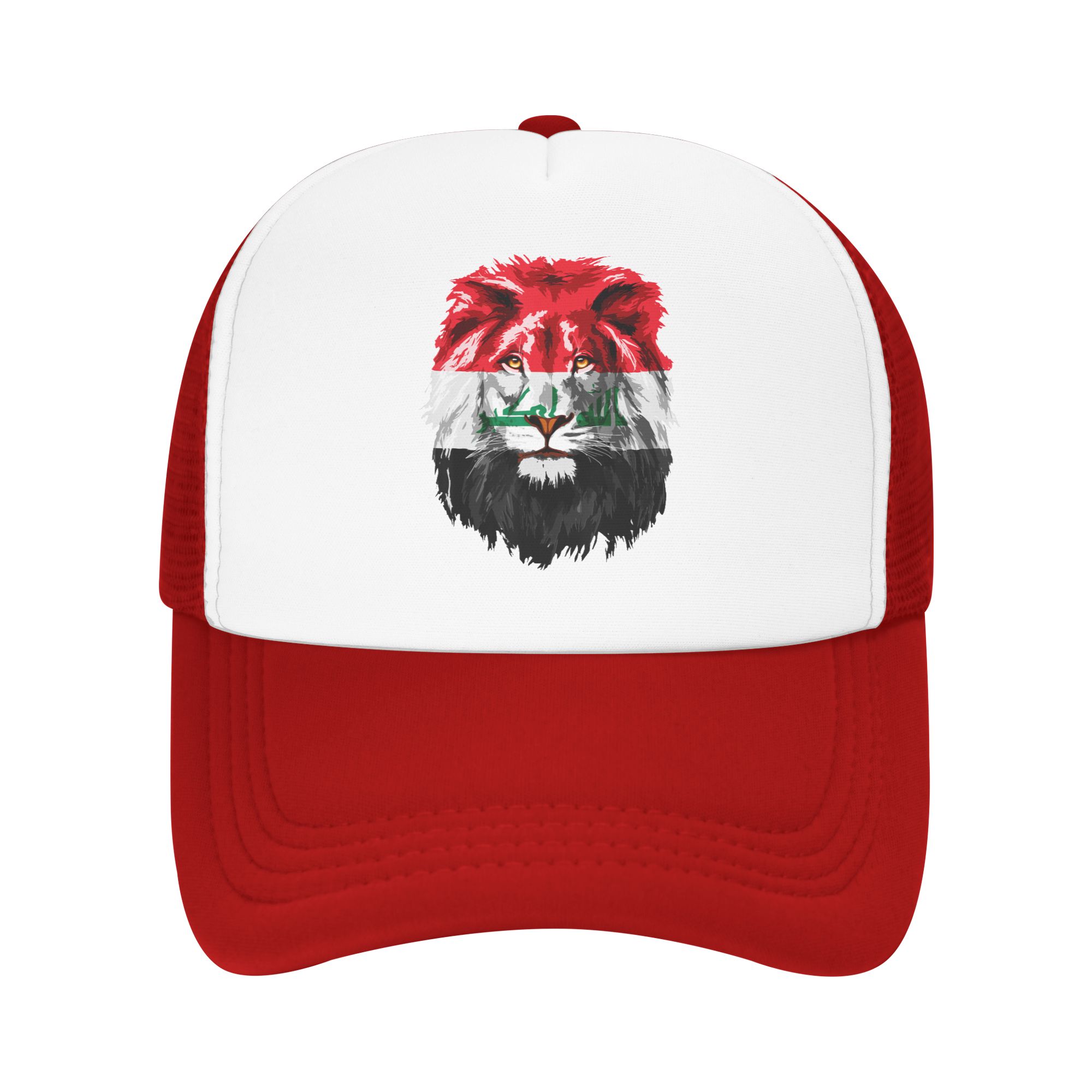 Iraqi Flag Iraq Pride Lion Face Iraq Flag Mesh Baseball Caps Unisex Women Outdoor Sun Hat  Dad Hat Breathable Summer Trucker Hats One Size