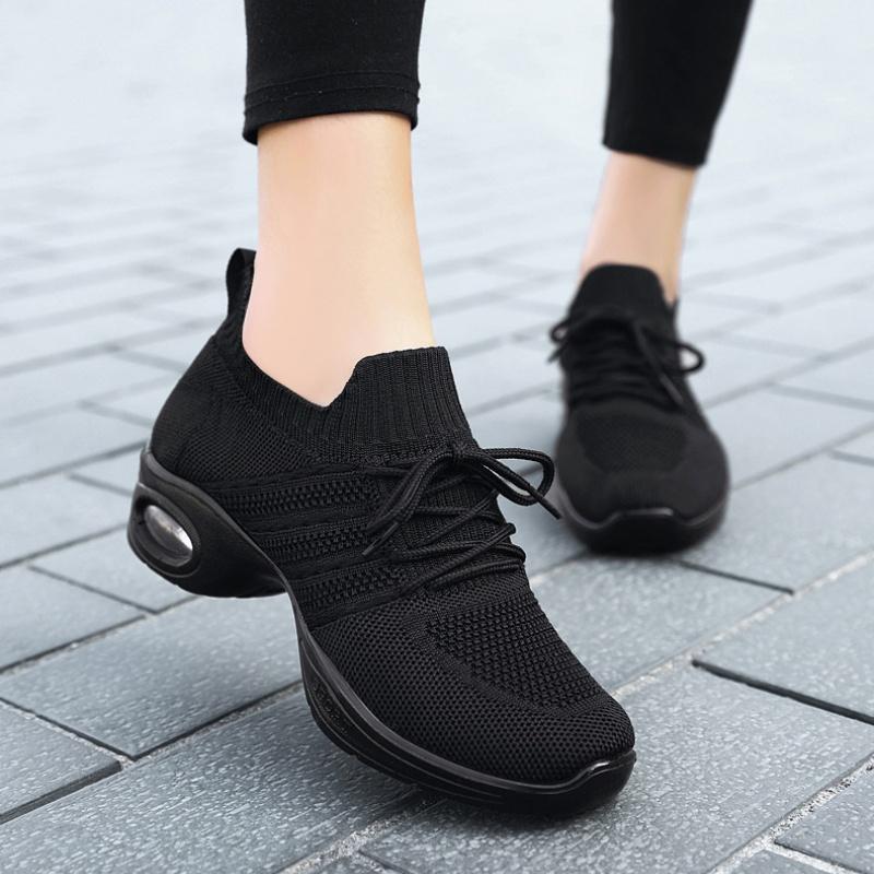 

New Fashion Simple Solid Color Soft Sole Comfortable Mom Shoes Mesh Breathable Lightweight Casual Lace-up Walking Shoes Sneaker 35