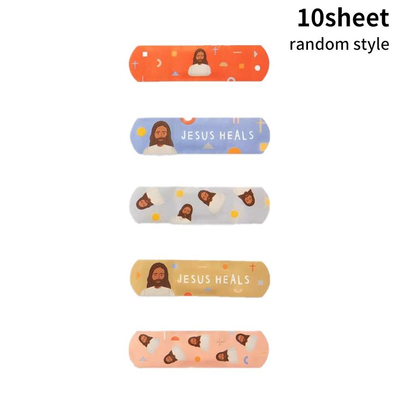 

10/40 шт Мультфільм Ісус Пластир Водонепроникний дихаючий Гемостаз клейкі бинти Перший догляд Порізи Подряпини Пластирі для дітей 10sheet