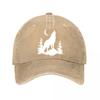 Vintage Wolf Moon Pine Baseball Cap  New Vintage Washed Cotton Baseball Cap Parent Kids Sun Hats