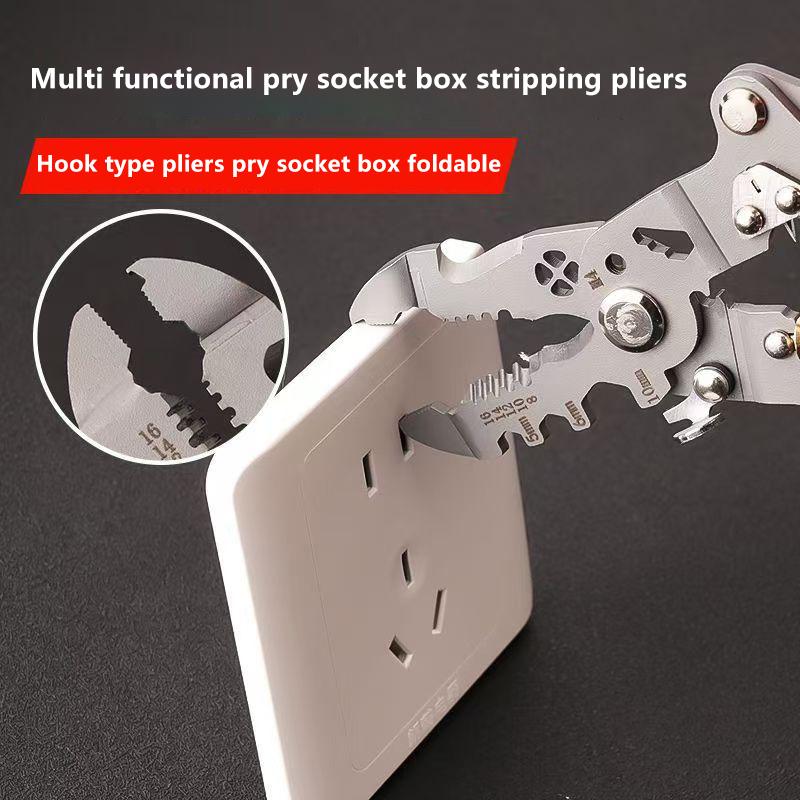 Multifunktions-Crimpzange Kabelschneider Abisolierzange Crimpzange Einstellbarer Automatischer Drahtabisolierer Verdrillwerkzeug Handwerkzeug