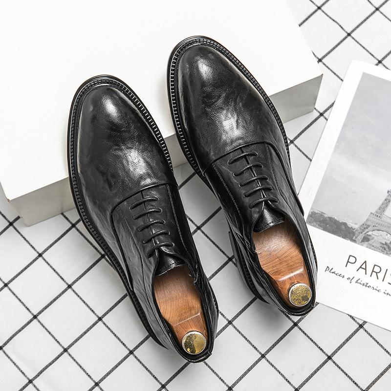 Men s shoes British groom wedding gift suit business dress casual men s best man black small leather shoes 38