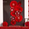 Wedding Room Decoration Set: Paper Fan Flowers for Living Room, Bedroom, and New House Background Walls