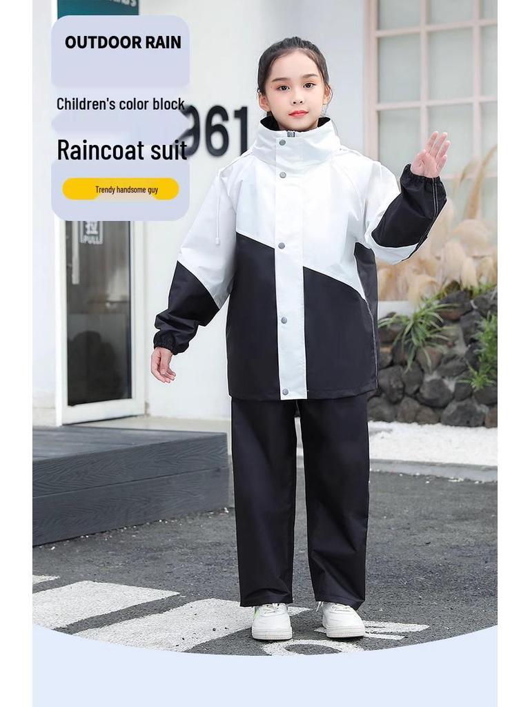 2023 Kids' Raincoat & Rain Pants Set - Boys & Girls Full Body Poncho for School