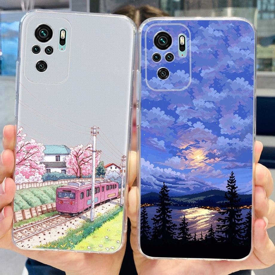 For Xiaomi Redmi Note 10 4G 5G Case Redmi Note 10 Pro 10 Lite Cover Soft TPU Slicone Clear Bumper Mi Note10 Lite Beautiful Capas