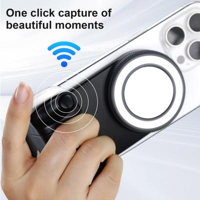 Magnetic Smartphone Handle Grip with Detachable Remote Adjustable Fill Light for Anti-shake Selfie Photos Bracket Portable Camera Accessory