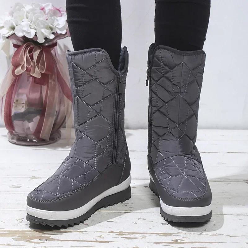 Fashion Fashion Snow Boots 2024 Winter Non-slip Waterproof Women's Boots New Casual Platform Keep Warm Zipper Women's Shoes Botas Mujer