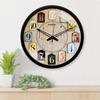 12-Zoll Moderne Wanduhr aus Kunststoff und Glas - Designer (Lautlose Bewegung, schwarzer Rahmen)