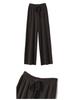 Autumn/Winter Women's High Waist Knitted Wide-Leg Pants - Solid Color, Korean Style
