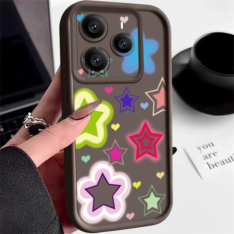 Blended Colorful Stars Pattern Case For Xiaomi Redmi Note 14 13 Pro 5G 4G 12 11 Funda Xiaomi 14T 13T 11T Pro Shockproof Bumper Silicone Cover