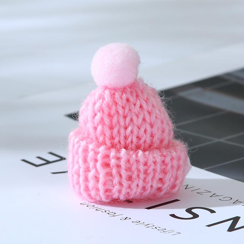 Korean Style Knitted Wool Hat with DIY Pompom Decoration - Mini Christmas Accessory