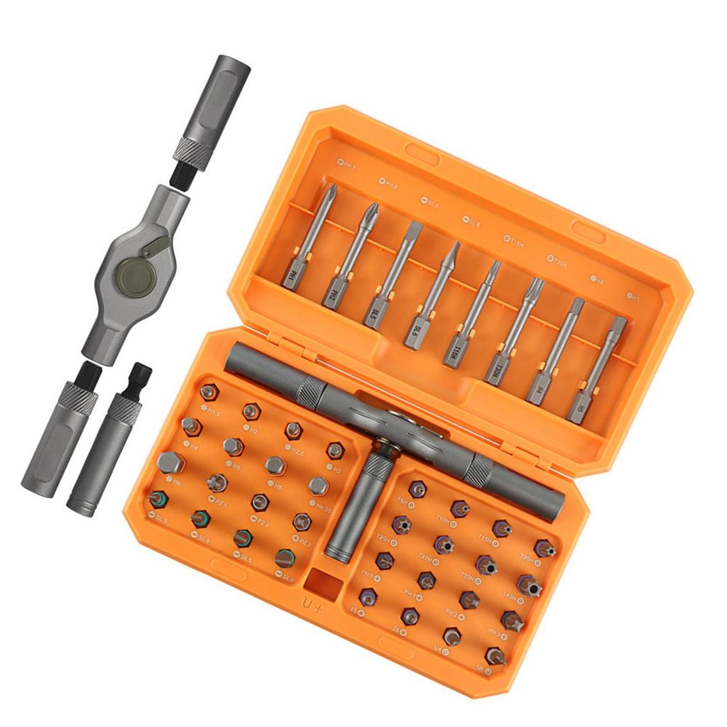 42 in 1 Ratchet Screwdriver Set Versatile 58 Tooth Ratchet Handle with 40Pcs Alloy Steel Bits Combination Tools