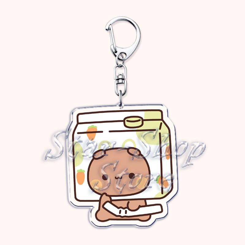 Cute Bubu Love Dudu Yier Keychains Couple Bear Panda Keyrings for Accessories Bag Pendant Key Chain Jewelry Fans Lovers Gifts