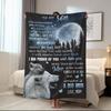 1 Envelope Printed Flannel Blanket Gift From Mom To Son, Blanket From Dad To My Son For Graduation Christmas, Birthday,