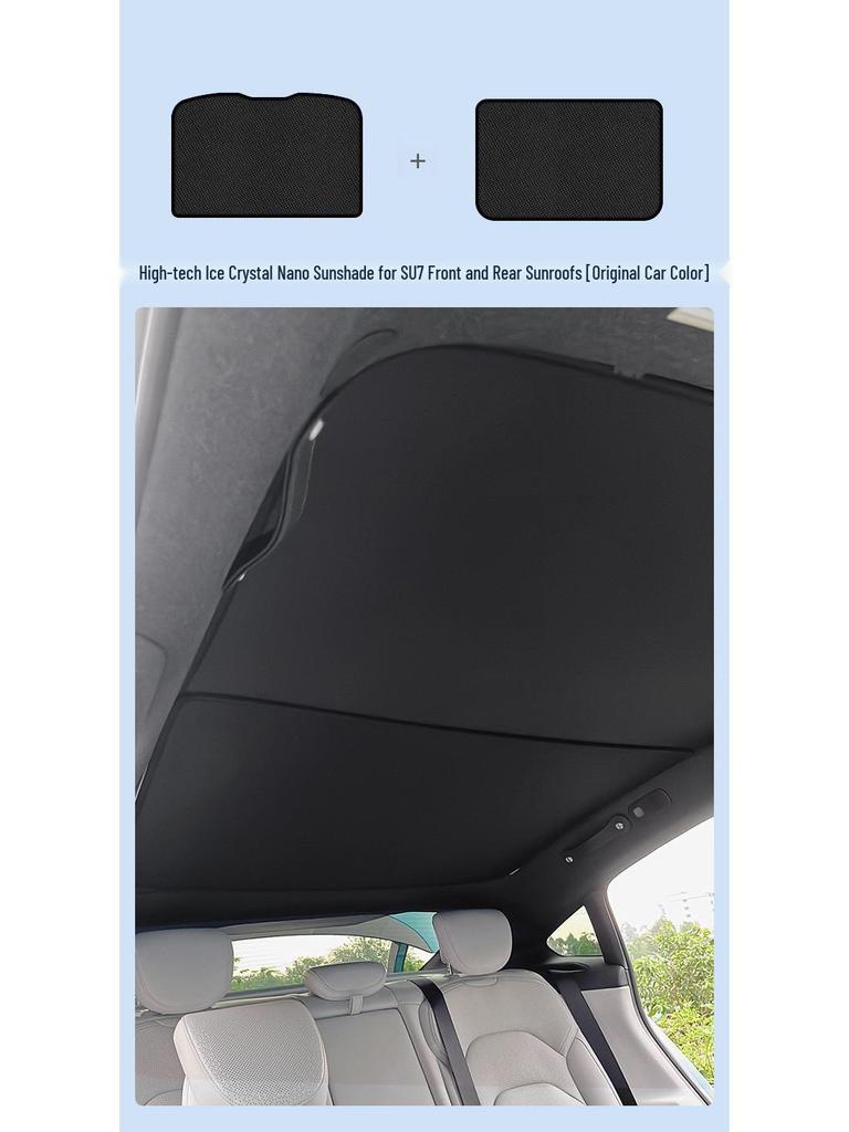 2024 Xiaomi SU7 Sunroof Sunshade: Ice Crystal Heat Insulation & Privacy Protection.