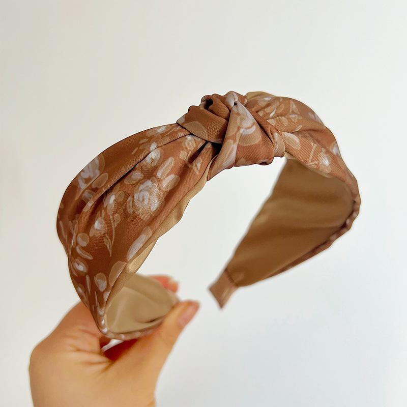 Women Girls Silk Satin Tiedye Flower Knot Hairband Headband Adult Hair Accessories Hair Jewley