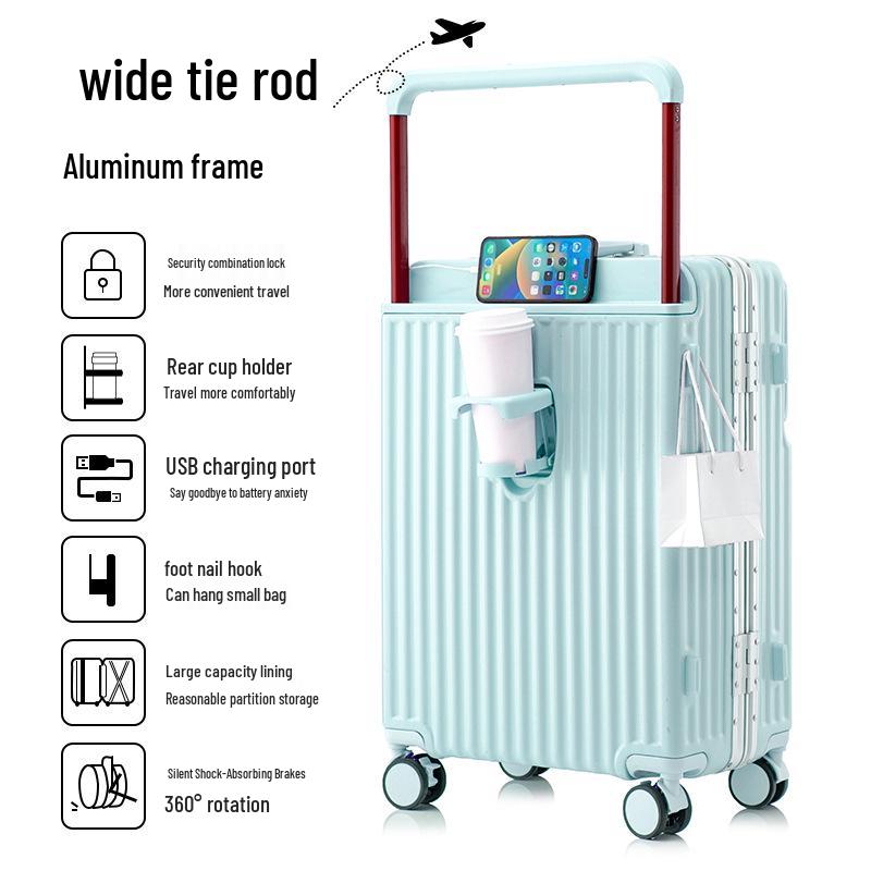 2025 Wide Drawbar Front-Opening 20-inch Suitcase & 26-inch Customizable Universal Wheel Trolley