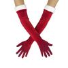 Eye Catching Holiday Gloves Red Colorfast Polyester Costume Accessory Suitable For Children And Adults Celebrations