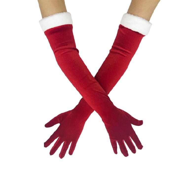 

Eye Catching Holiday Gloves Red Colorfast Polyester Costume Accessory Suitable For Children And Adults Celebrations 1