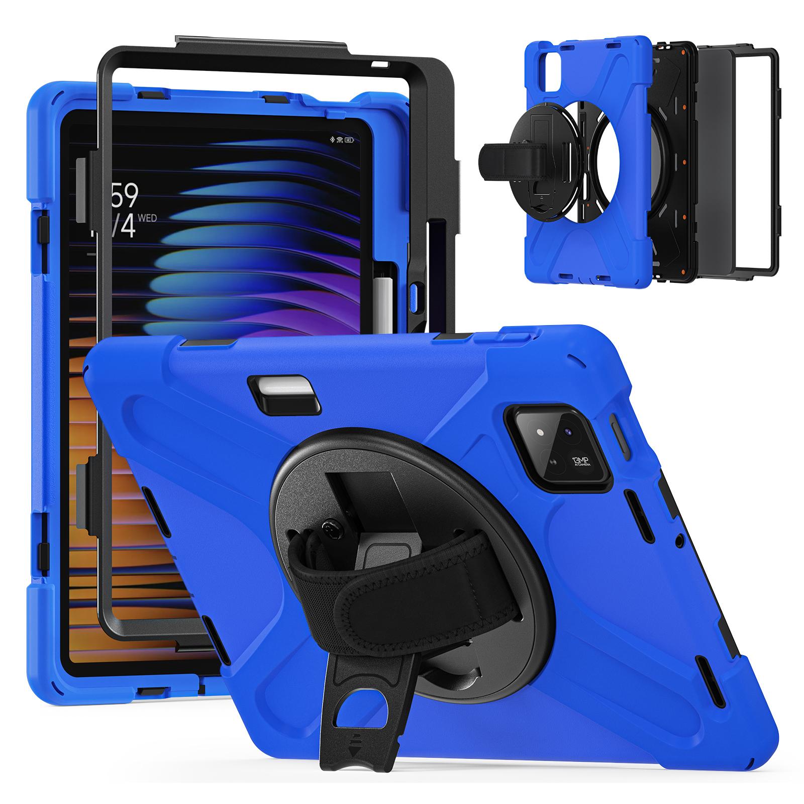 

Чехол для Xiaomi Pad 8 Pro/Pad 8/Pad 7 Pro/Pad 7 с поворотной подставкой, ручным ремешком, из ПК+Силикона, Чехол для планшета E