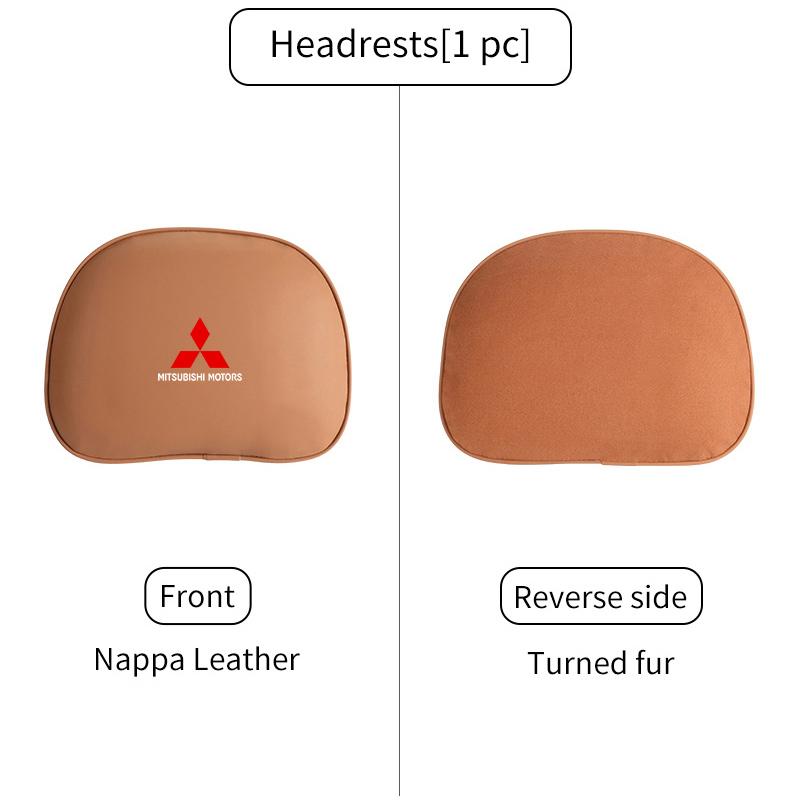

For Mitsubishi Car Leather Headrest Neck Support Seat Waist Cushion Pillow Auto Accessories Outlander Pajero Sport Lancer EX ASX