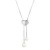 Factory Autumn And Winter Magnetic Suction Love Pull Long Necklace Women'S Fashion Versatile Love Pearl Pendant Sweater Chain