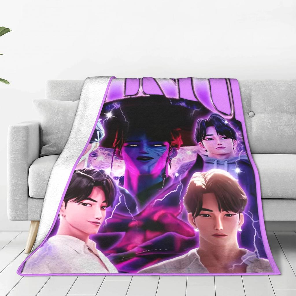 Jinu KPOP Lovci démonů Vintage 90. léta Styl Deka Flanelová Novinka Teplá Přehozová Deka na Přehoz Léto