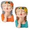 Flower Pot Sculpture Fresh Unique Bust Vase with Hole for Home Decor Outdoor
