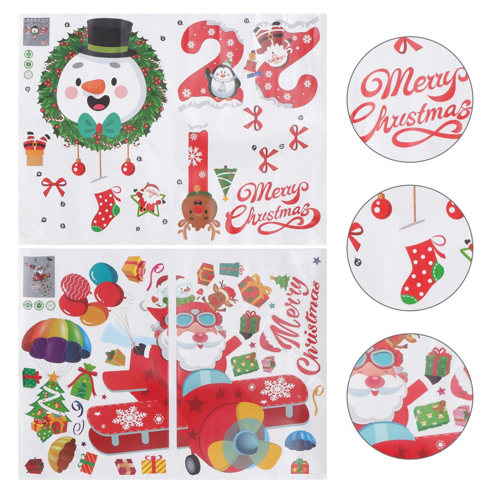 Buy 2PCS New Year Wall Stickers 2021 Xmas Wall Stickers Kids Room