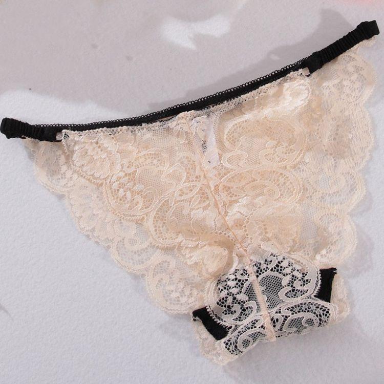 Sexy underwear ultra-thin transparent temptation lace underwear comfortable and breathable hip lift low waist large size underwear underpants