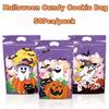50Pcs Cartoon Halloween Candy Bag Pumpkin Ghost Reusable Snack Gift Bags Zipper Closure Halloween Cookie Bag Kids Trick or Treat