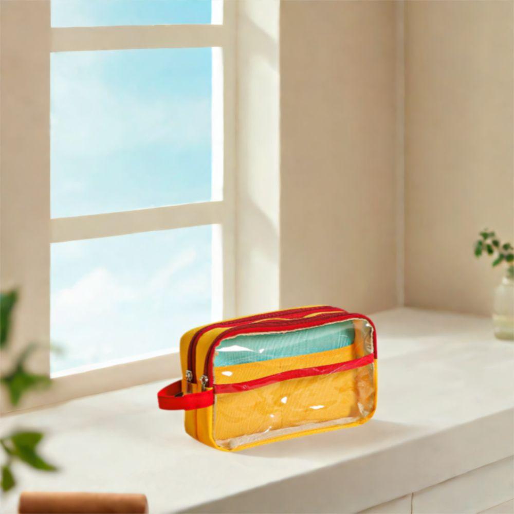 Transparent Pencil Case Multi-layer Stationery Storage Box Durable Contrast Color Pen Bag  Student