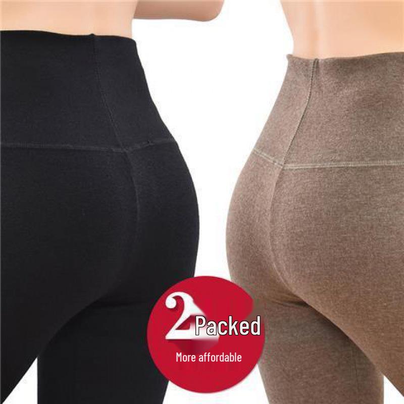 High Waist Thermal Knee-Lined Leggings for Women - Thick, Fleece-Lined, Winter Warmth and Body Shaping.