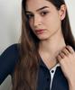 Laneonkyulleoseu Asymmetrical Cutout Collar Short Sleeve Top_Navy
