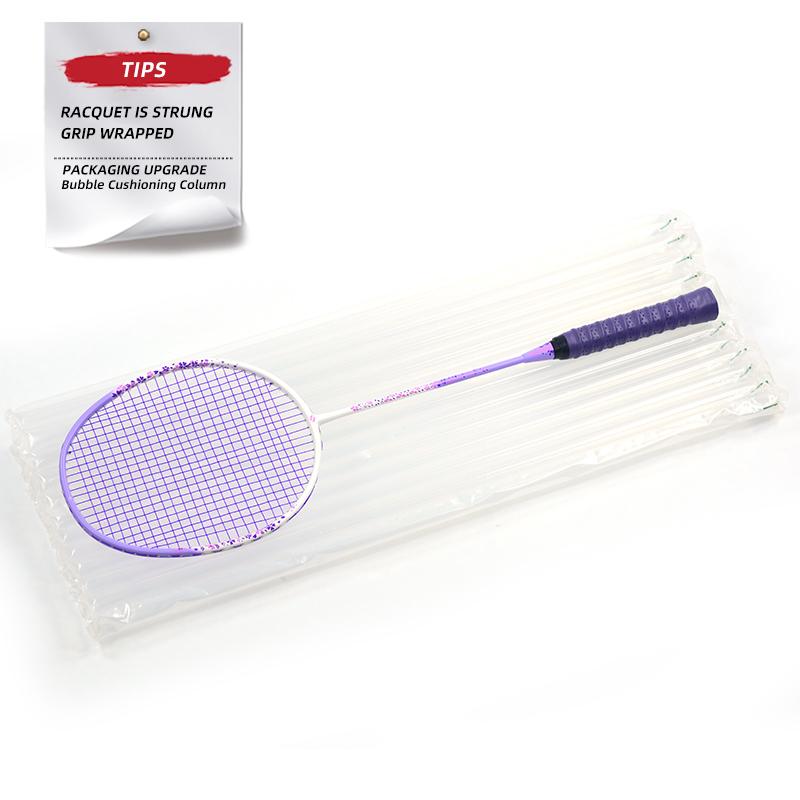Blossom Rain Women's Composite Carbon Fiber Badminton Racket Ultra-Light 26lbs Pre-Strung, Macaron Pastel Colors , Free Bag