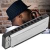 10‑Hole Harmonica Blues C Key Harp Wind Musical Instrument Beginner Practice AM‑20DBlack