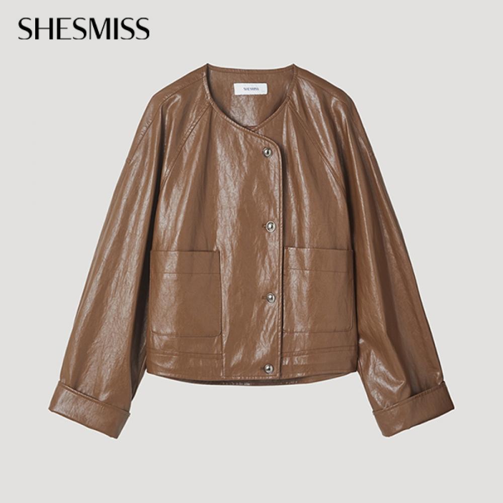 

She S miSS Round Leather Jacket Swwjkp12060 Lw light brown/66