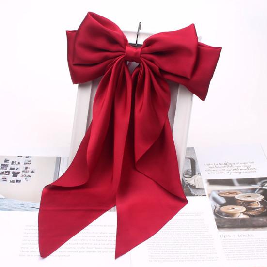 Rutschfest Eng Elegant Exquisit Federklemme Chinesischer Stil Große Schleife Band Dekoration Feder Haarspange Haaraccessoires