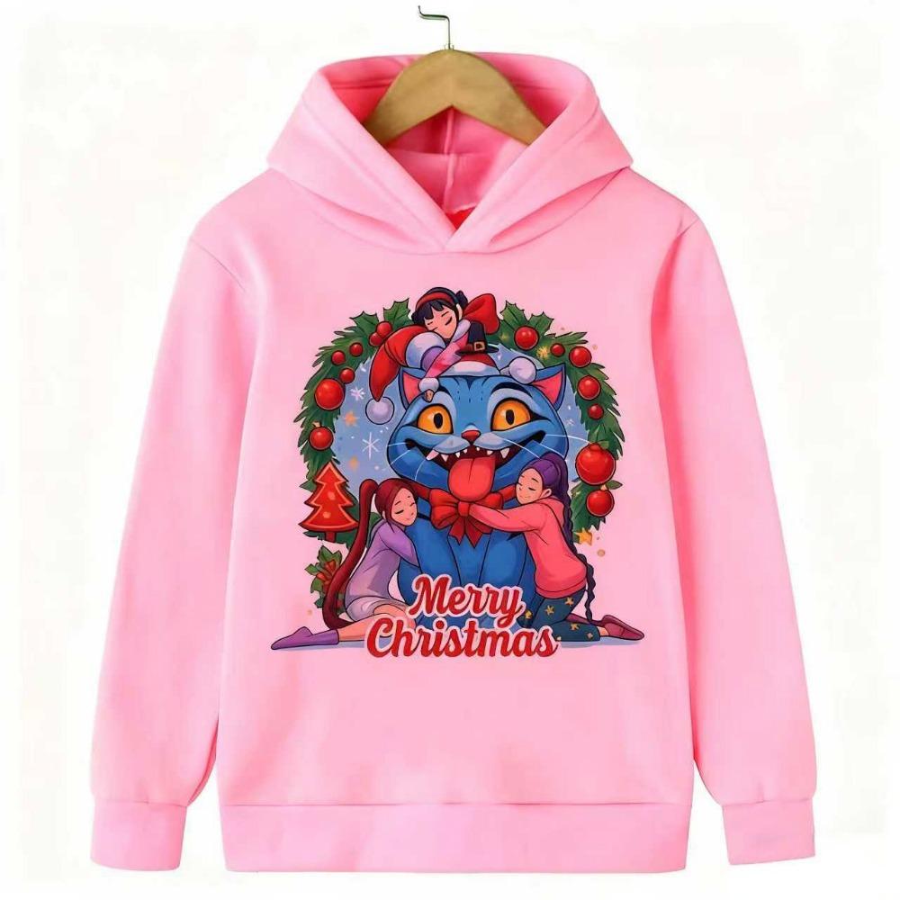 2025 New Kpop Devil Hunter Christmas Edition Children's Hoodie Manga Children's Sportswear Cute Tiger Printed Girl Children's Top