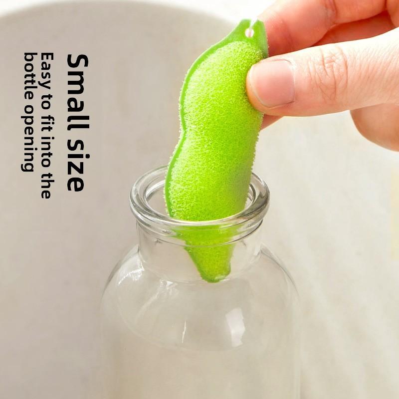 Pea Cleaning Sponge Set For Glass And Bottles With Ecofriendly Material For Home Cleaning