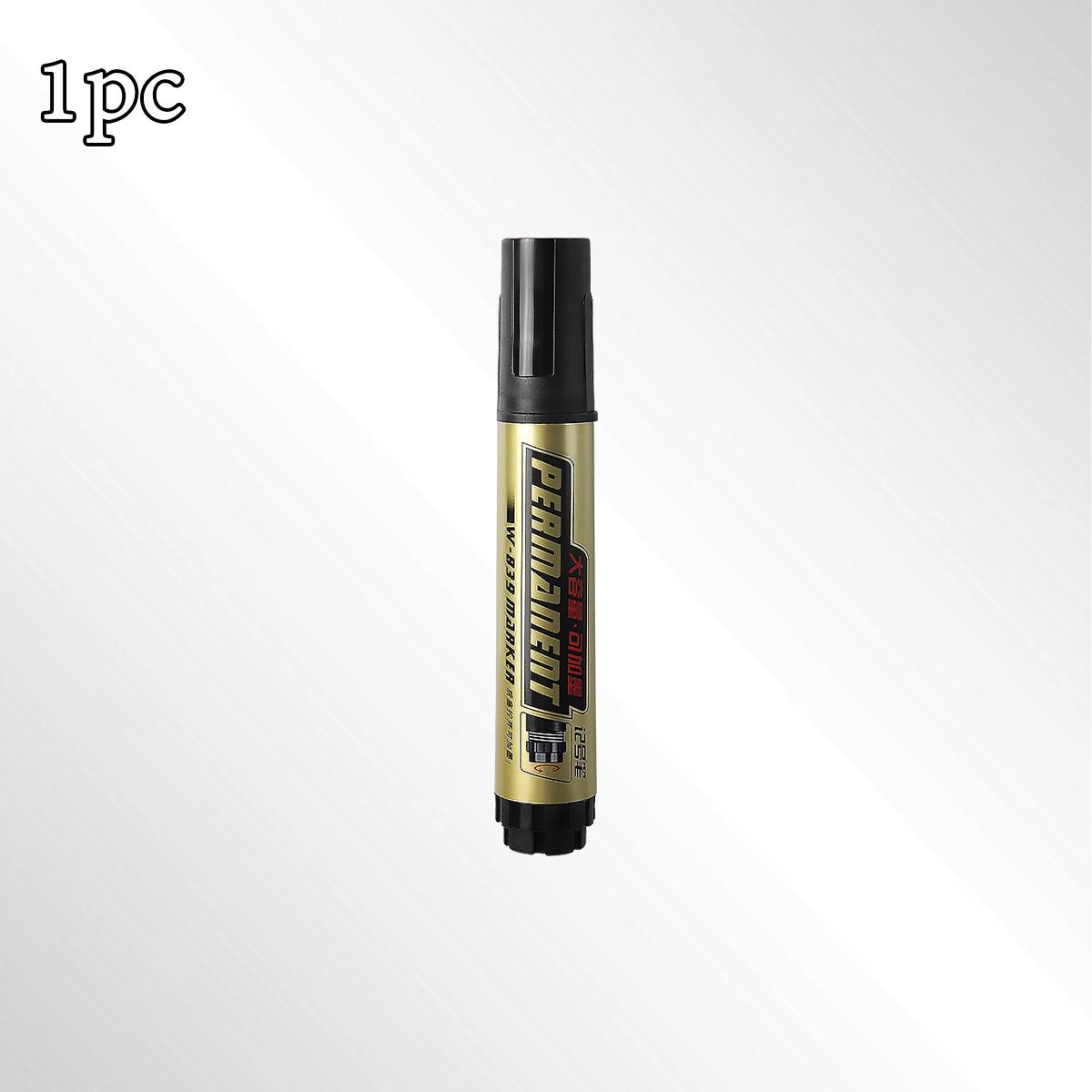WQN-3/6PCS Large-Capacity Ink-Filling Marker Pen, Permanently Reusable, Waterproof Black Art Marker Pen, Student Stationery