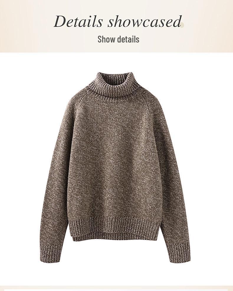 Women's 100% Pure Wool High Collar Raglan Sweater