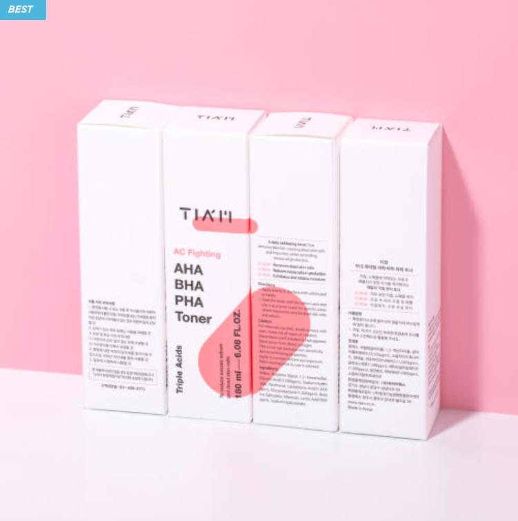 TIAM AHA BHA PHA Akne Toner 180ml – Eksfolierende & Urenhetspleie