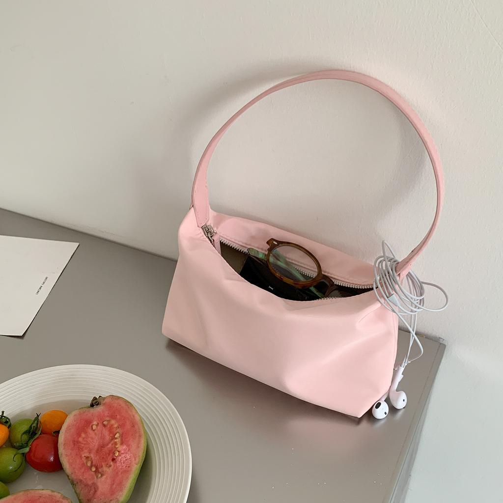 New Women Small Square Bag Baguette Nylon Handbag Korean Style Simple Candy Color Underarm Bag Guangzhou High Quality Bag
